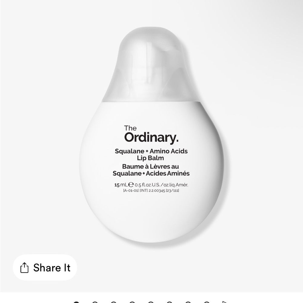 The Ordinary Squalane Lip Balm in White